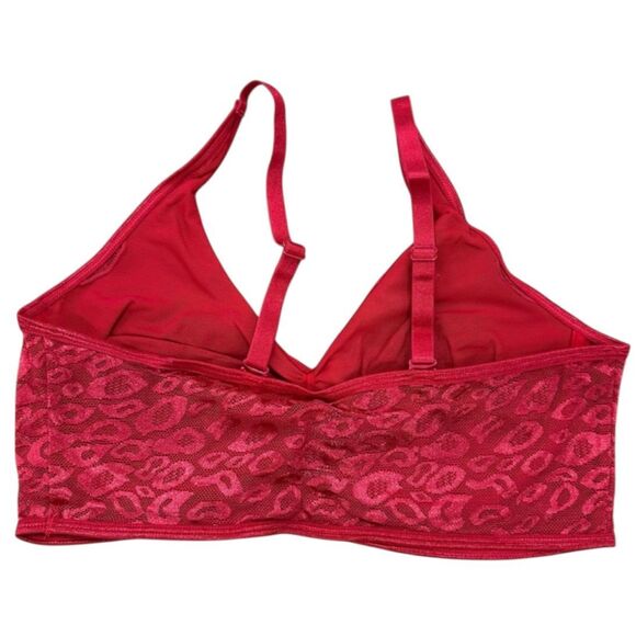 Ruby Ribbon Allure Sheer Demiette Bra Cherry Red Nwt Size 34 - Picture 4 of 4
